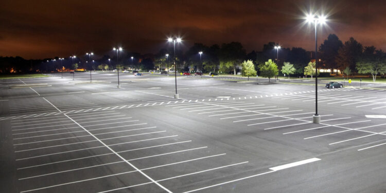 Parking Lot Light Pole Installation